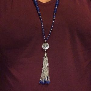 Cobalt Blue tassel necklace